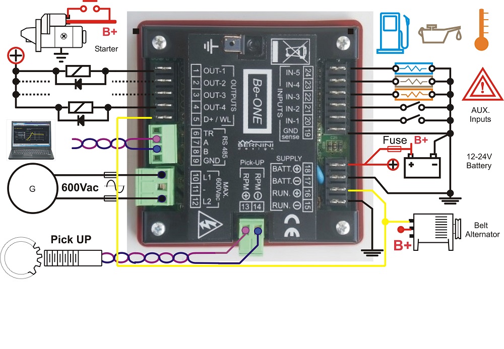 Generator Auto Start Circuit Diagram - genset controller