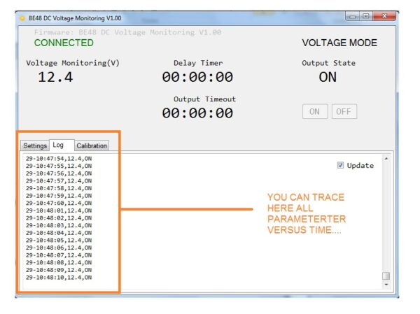 VOLTAGE MONITORING RELAY LOG EVENTS