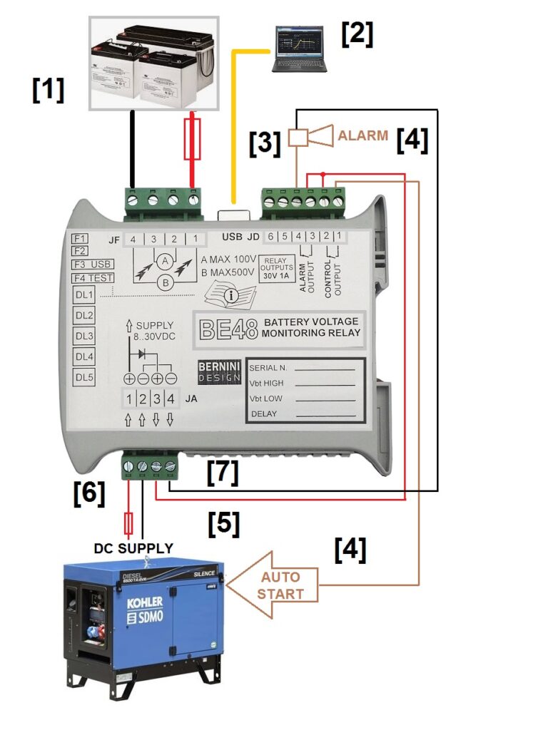 BE48 LOW BATTERY MONITORING RELAY