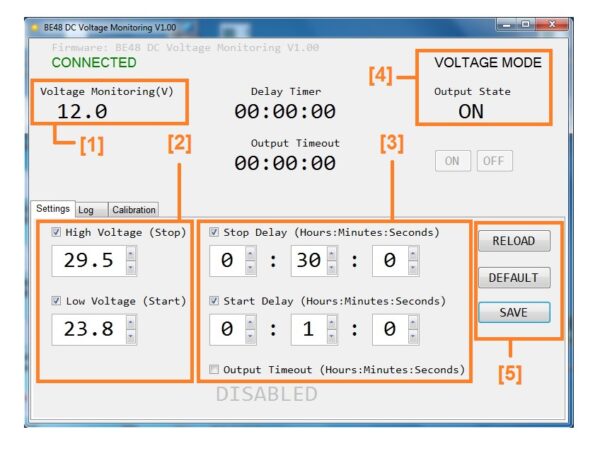 BE48 DC VOLTAGE MONITORING SCREEN