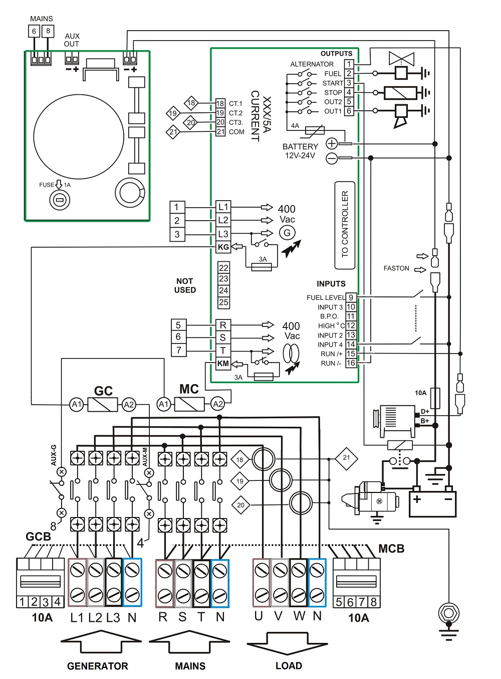 ATS controller wiring diagram
