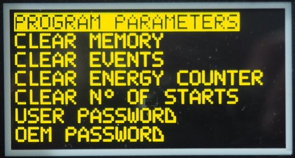 Automatic Mains Failure Programmable Parameters