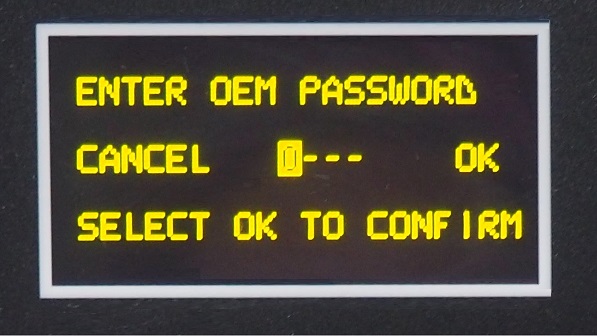 programming the OEM password on automatic mains failure system