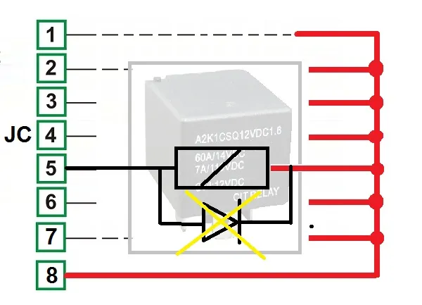 connesioine dei relè ausiliari