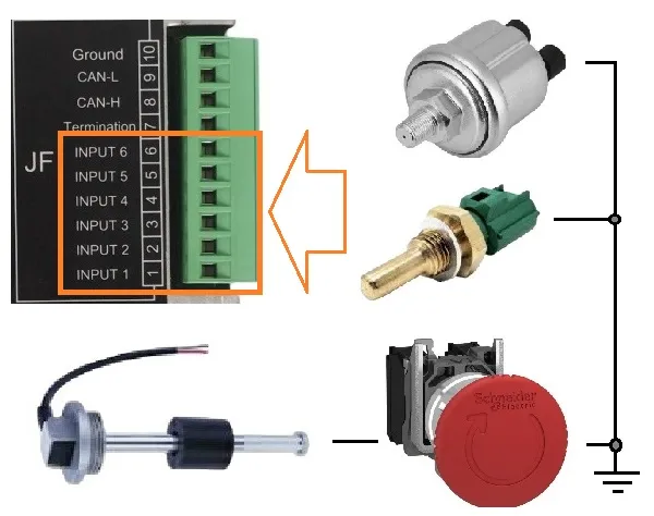 connessione dei sensori motore