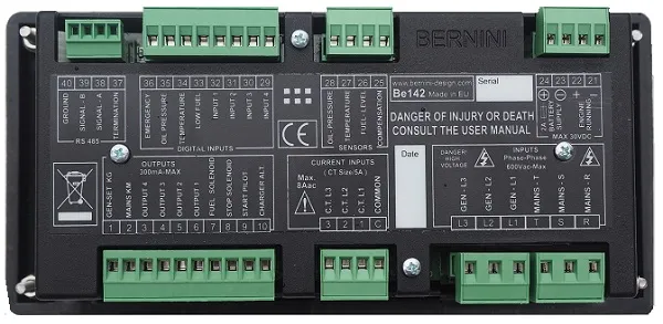 Vista trasera del controlador Be142
